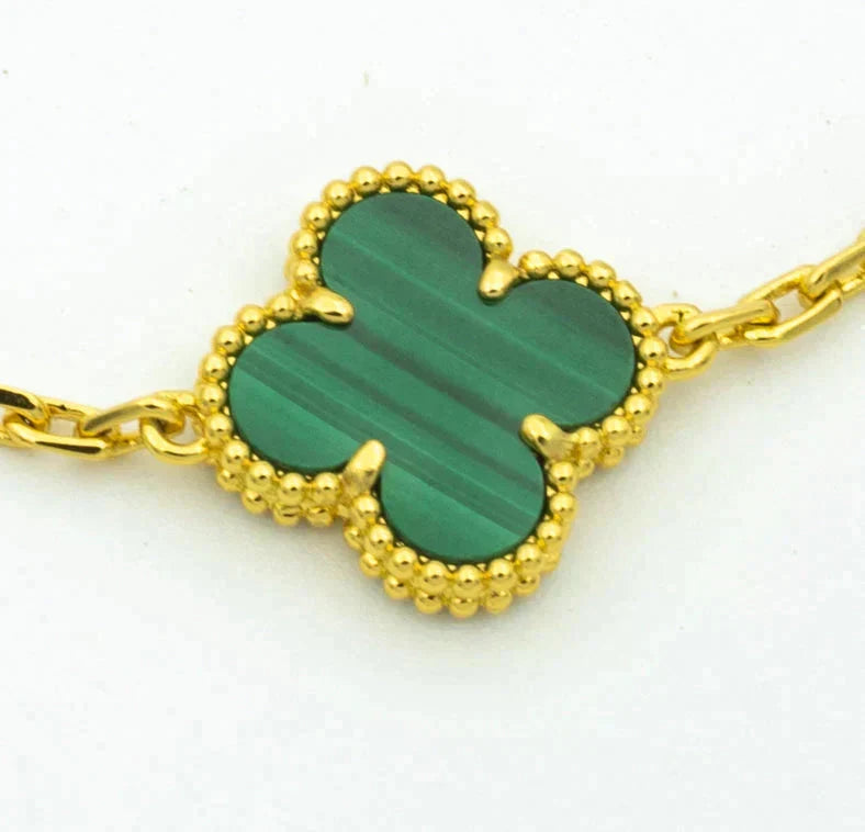 [Miro ]New  CLOVER 5 MOTIF MALACHITE BRACELET COLLECTION