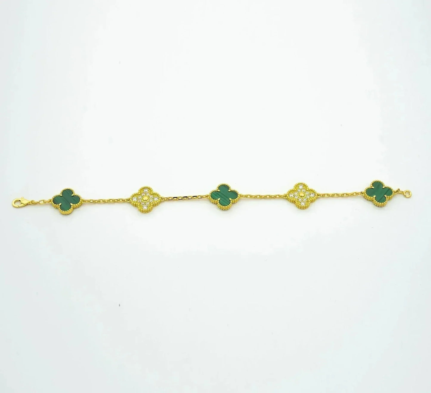 [Miro ]New  CLOVER 5 MOTIF MALACHITE BRACELET COLLECTION