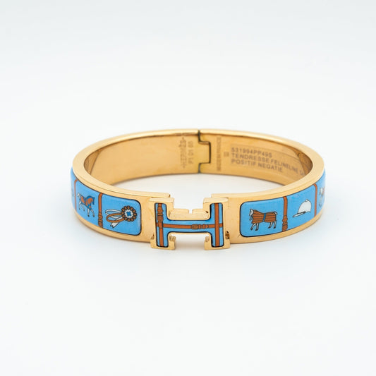 Miro H PINK GOLD BRACELET BLUE CERAMIC