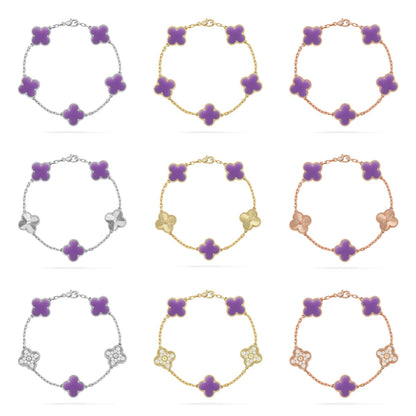 [Miro ]New CLOVER 5 MOTIF LIGHT PURPLE BRACELET COLLECTION