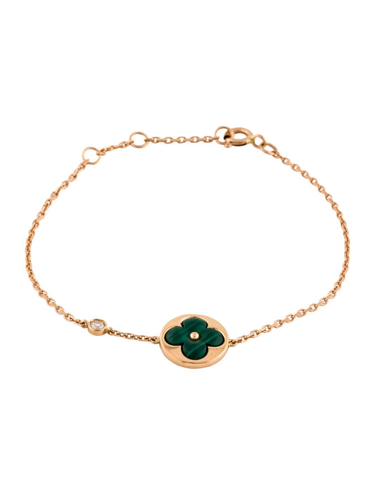Miro SUN MALACHITE 1 DIAMOND PINK GOLD BRACELET