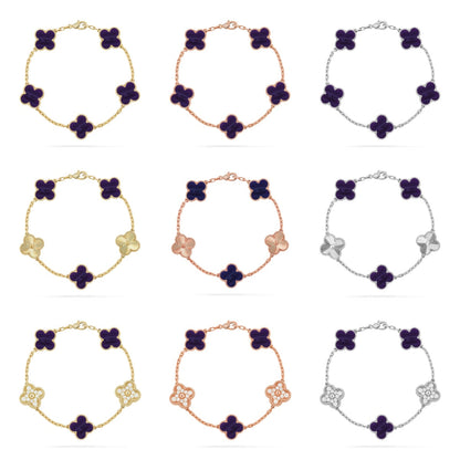 [Miro ]New CLOVER 5 MOTIF PURPLE STRIPES BRACELET COLLECTION