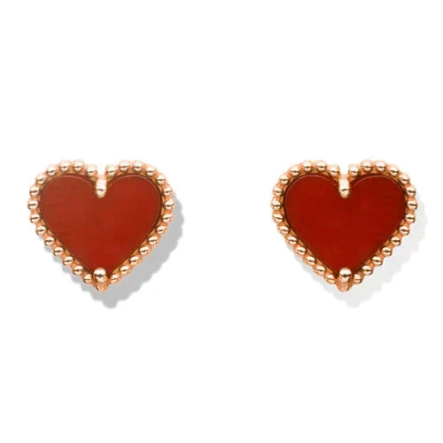 Miro HEART CARNELIAN STUD EARRINGS