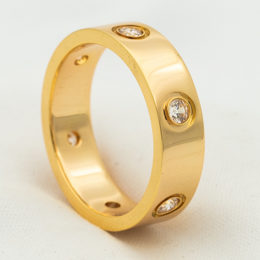 Miro LOVE RING 5.5MM 6 DIAMONDS PINK GOLD