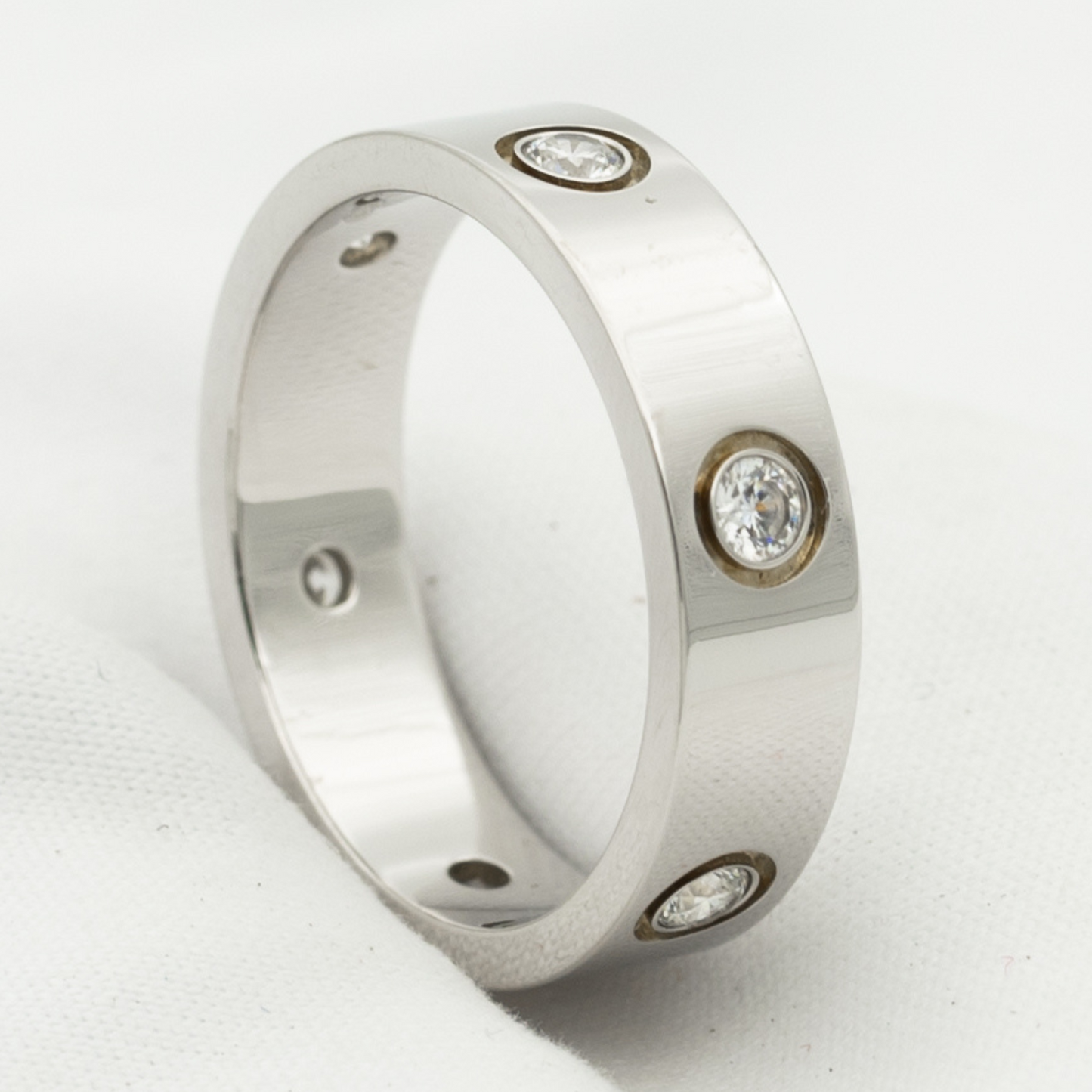 Miro LOVE RING 5.5MM 6 DIAMONDS SILVER