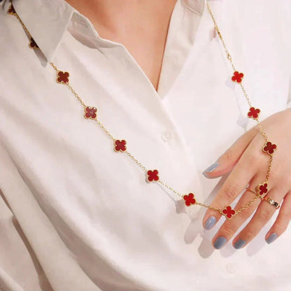 Miro CLOVER 20 MOTIFS CARNELIAN NECKLACE