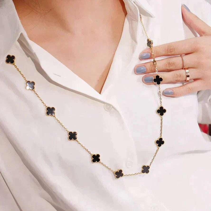 Miro CLOVER 20 MOTIFS ONYX NECKLACE