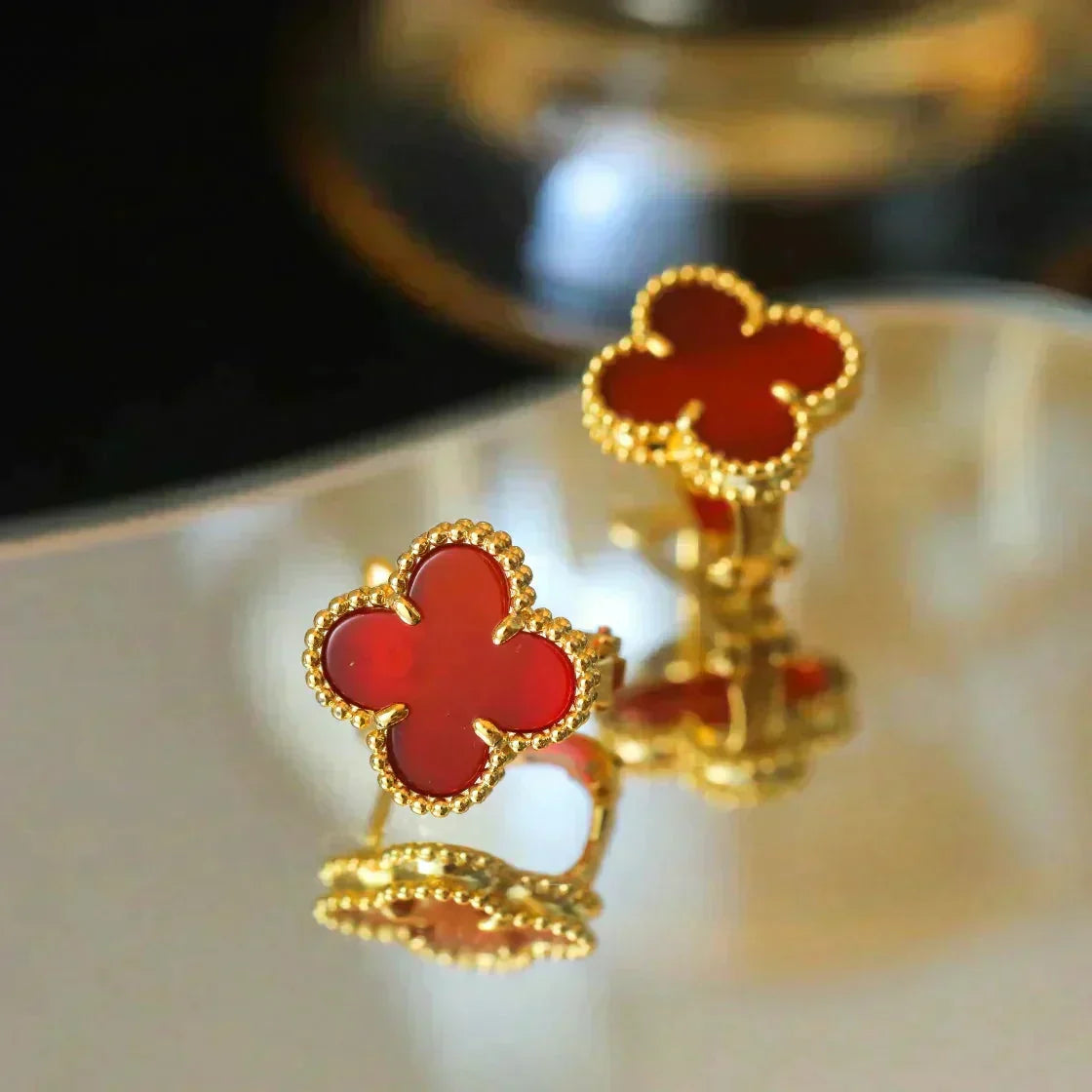 Miro CLOVER MEDIUM 1 MOTIFS CARNELIAN  EARRINGS