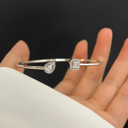 [Miro ] JONC FLEX MY TWIN TOI & MOI SILVER DIAMOND BRACELET