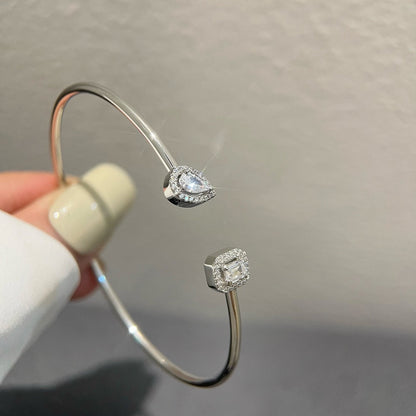 [Miro ] JONC FLEX MY TWIN TOI & MOI SILVER DIAMOND BRACELET