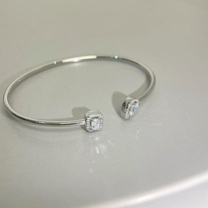 [Miro ] JONC FLEX MY TWIN TOI & MOI SILVER DIAMOND BRACELET