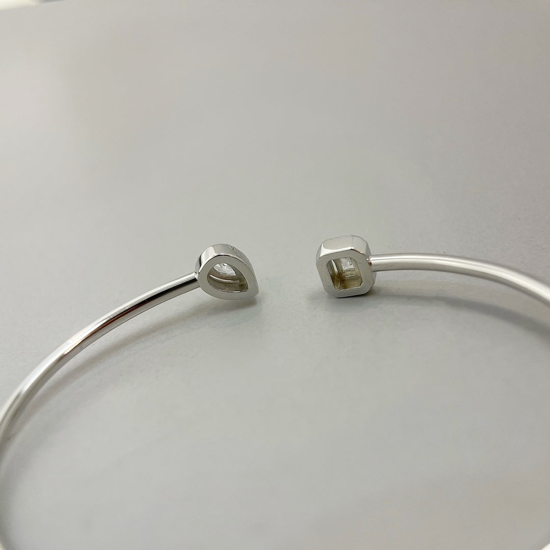 [Miro ] JONC FLEX MY TWIN TOI & MOI SILVER DIAMOND BRACELET