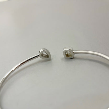 [Miro ] JONC FLEX MY TWIN TOI & MOI SILVER DIAMOND BRACELET