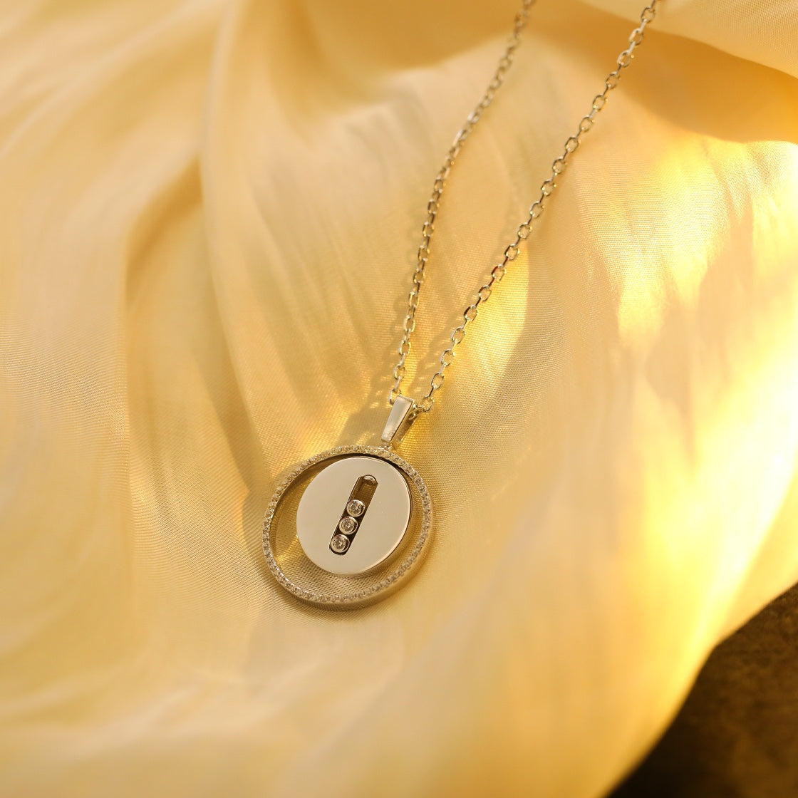[Miro ]  MOVE MM SILVER DIAMOND NECKLACE