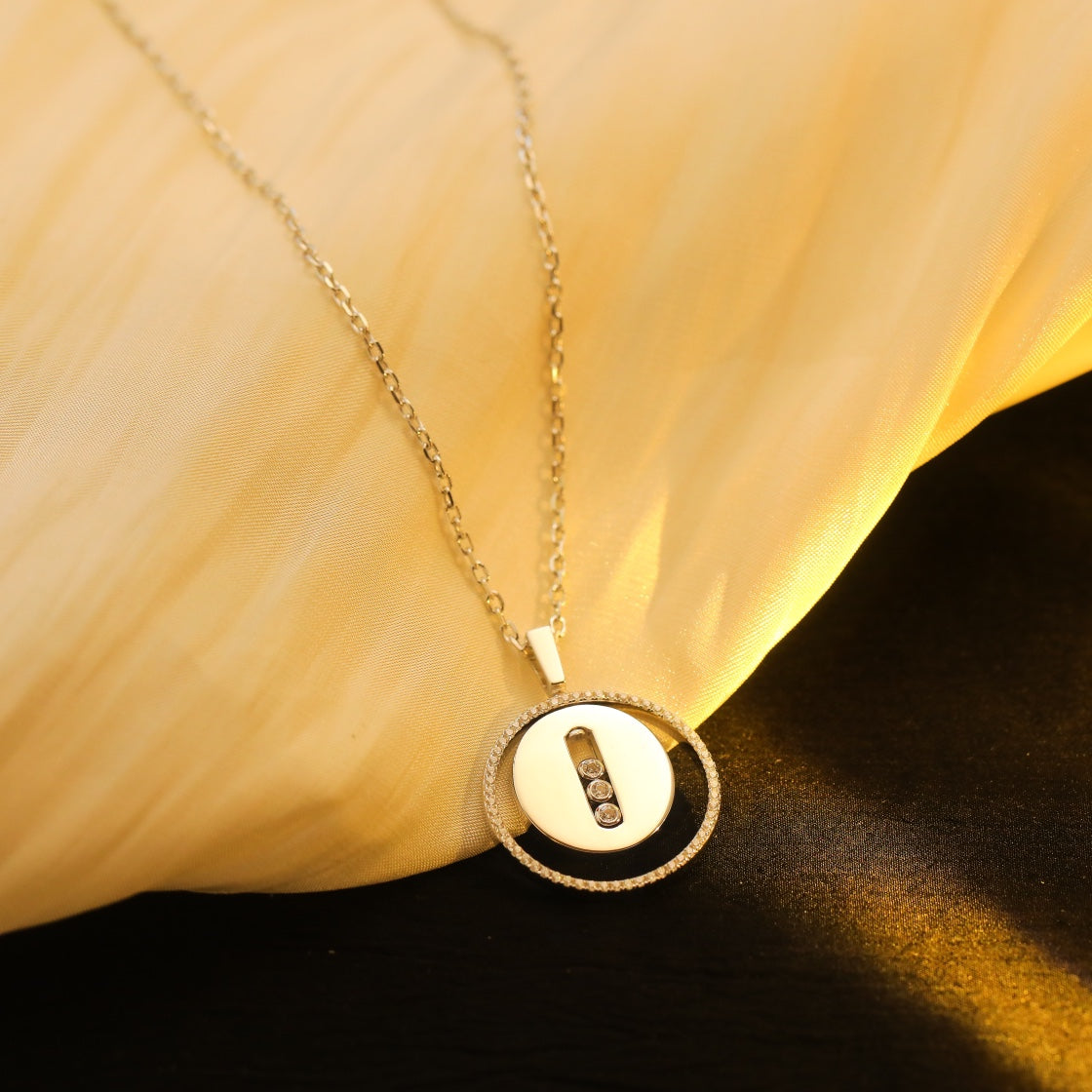 [Miro ]  MOVE MM SILVER DIAMOND NECKLACE