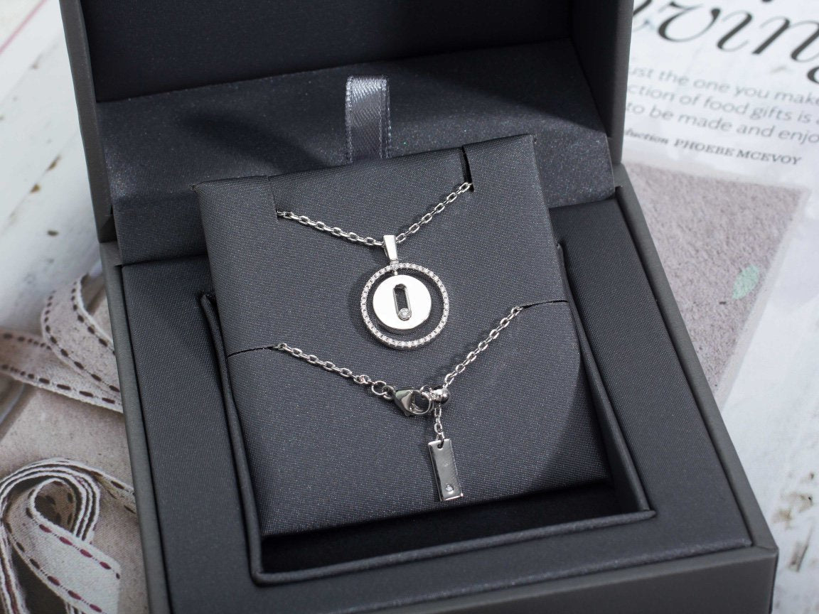 [Miro ]  MOVE PM NECKLACE SILVER DIAMOND