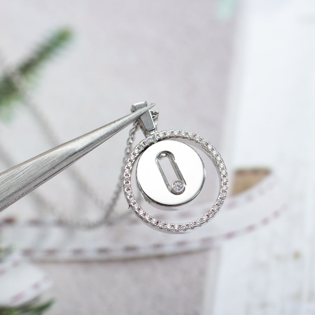 [Miro ]  MOVE PM NECKLACE SILVER DIAMOND