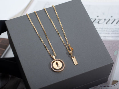 [Miro ]  MOVE PM NECKLACE PINK GOLD DIAMOND
