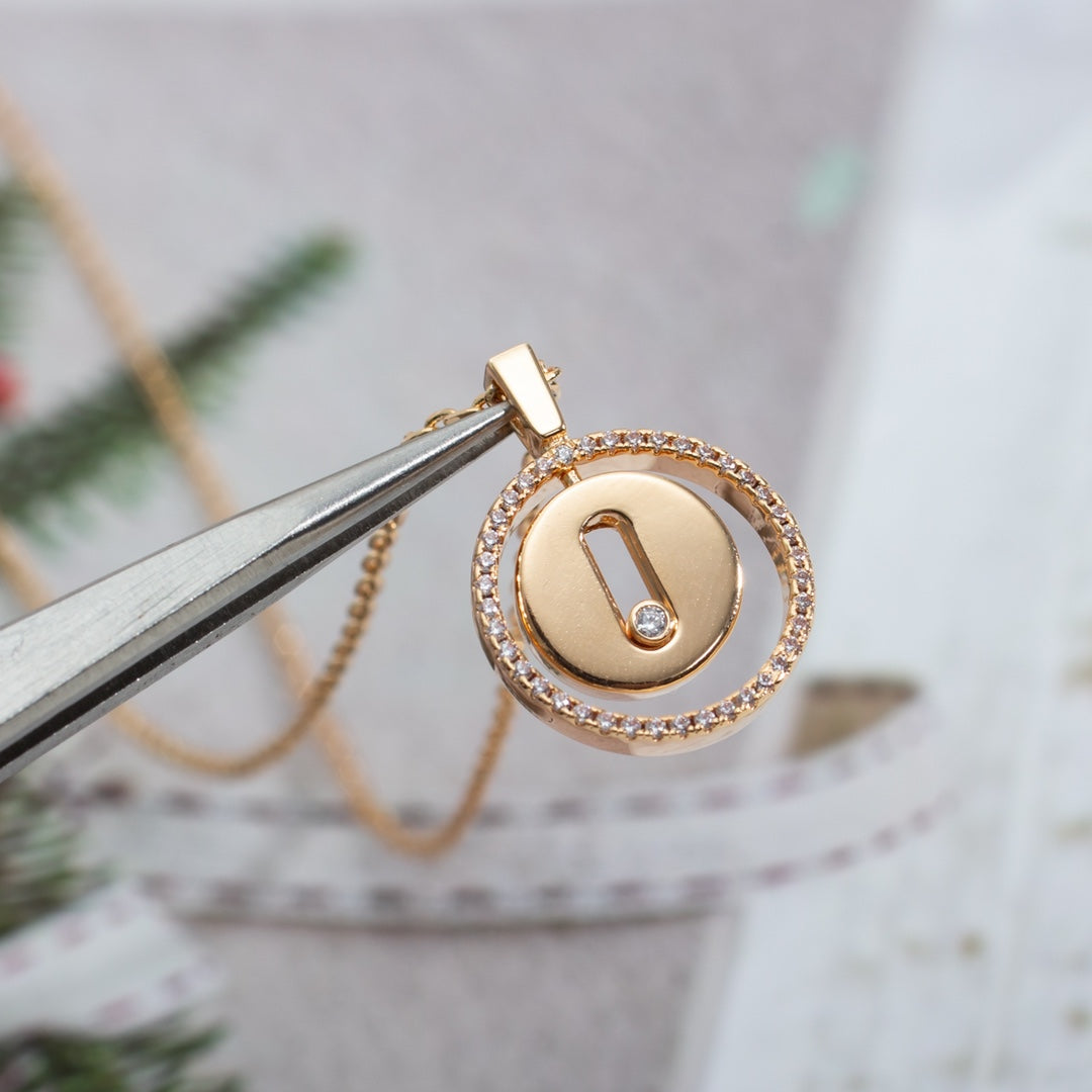 [Miro ]  MOVE PM NECKLACE PINK GOLD DIAMOND
