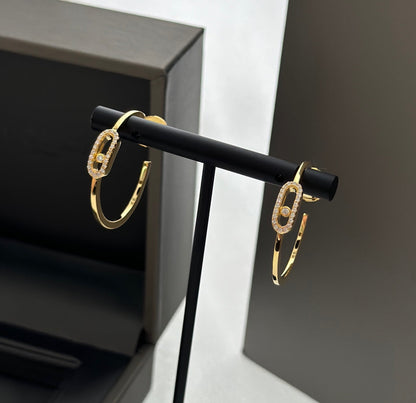 [Miro ] CREOLES MOVE UNO PM DIAMOND EARRINGS
