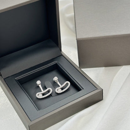 [Miro ] MOVE UNO SILVER DIAMOND EARRINGS