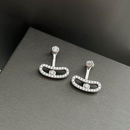 [Miro ] MOVE UNO SILVER DIAMOND EARRINGS
