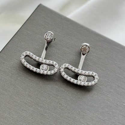 [Miro ] MOVE UNO SILVER DIAMOND EARRINGS