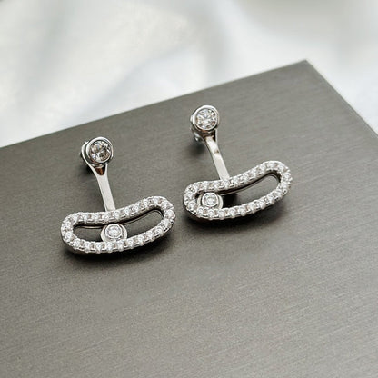 [Miro ] MOVE UNO SILVER DIAMOND EARRINGS