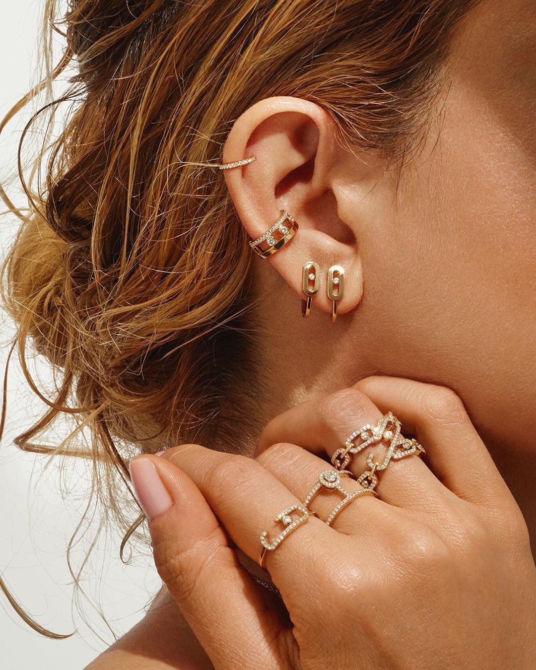 [Miro ] CREOLES MOVE UNO MINI 1 DIAMOND EARRINGS