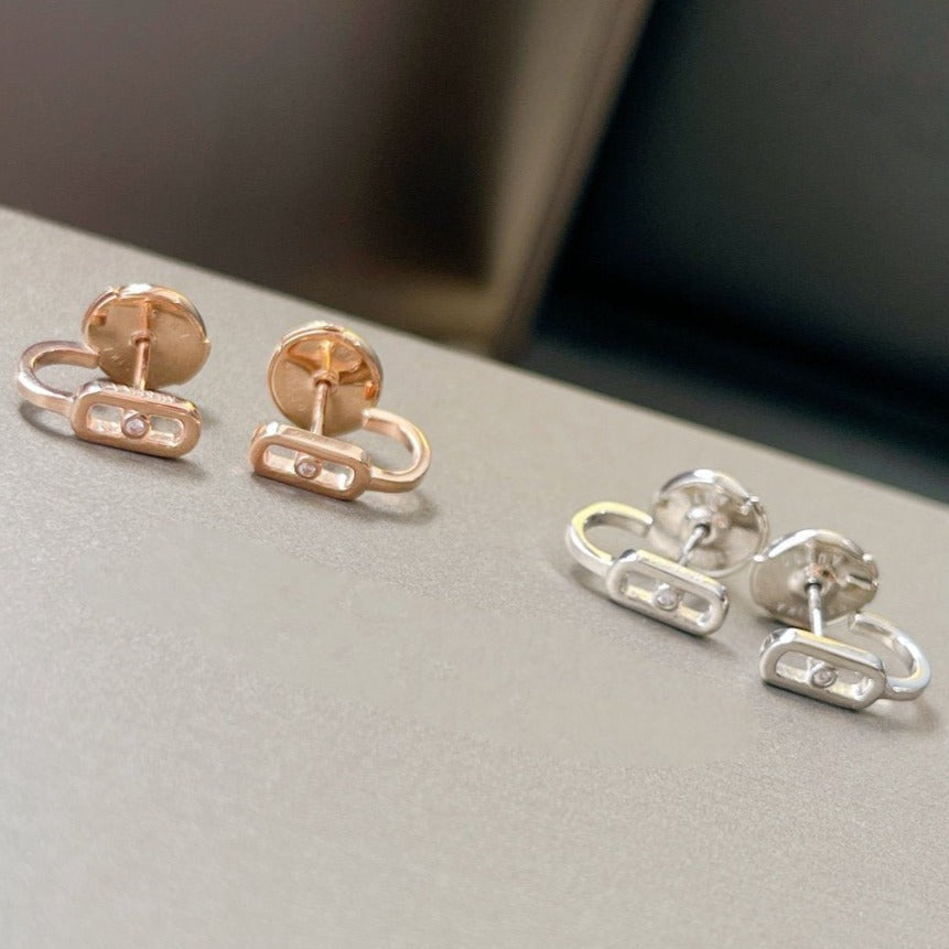 [Miro ] CREOLES MOVE UNO MINI 1 DIAMOND EARRINGS
