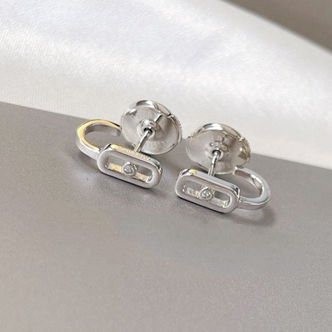 [Miro ] CREOLES MOVE UNO MINI 1 DIAMOND EARRINGS