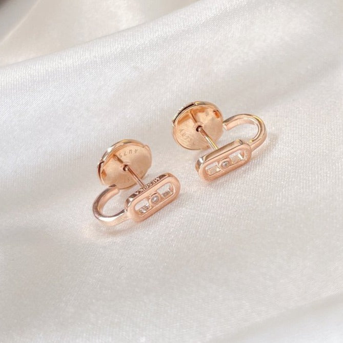 [Miro ] CREOLES MOVE UNO MINI 1 DIAMOND EARRINGS