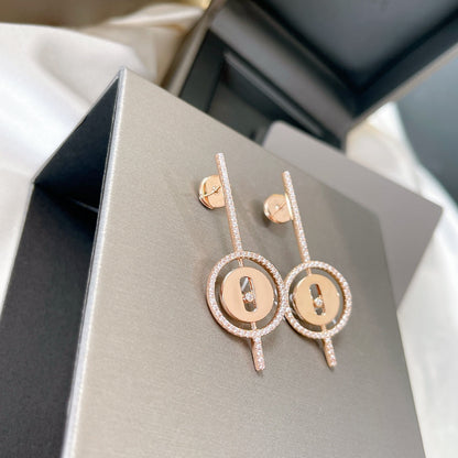 [Miro ]  MOVE ARROW PINK GOLD DIAMOND EARRINGS