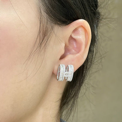 Miro H STUD EARRINGS WITH SILVER DIAMONDS