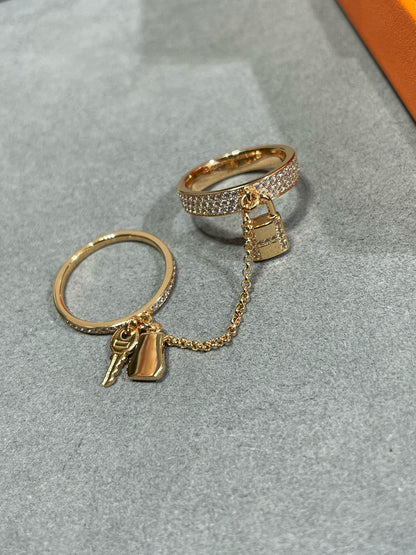 Miro HM KELLY CLOCHETTE DOUBLE RING IN  WITH DIAMONDS