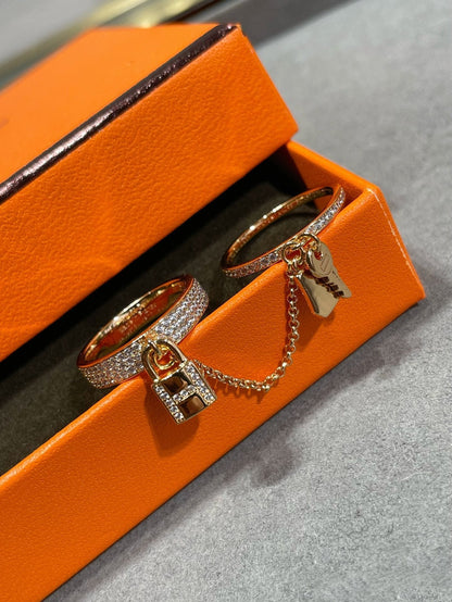 Miro HM KELLY CLOCHETTE DOUBLE RING IN  WITH DIAMONDS