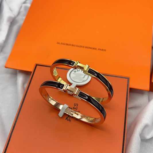 Miro CLASSIC HM CLIC BLACK 8MM ENAMEL BRACELET