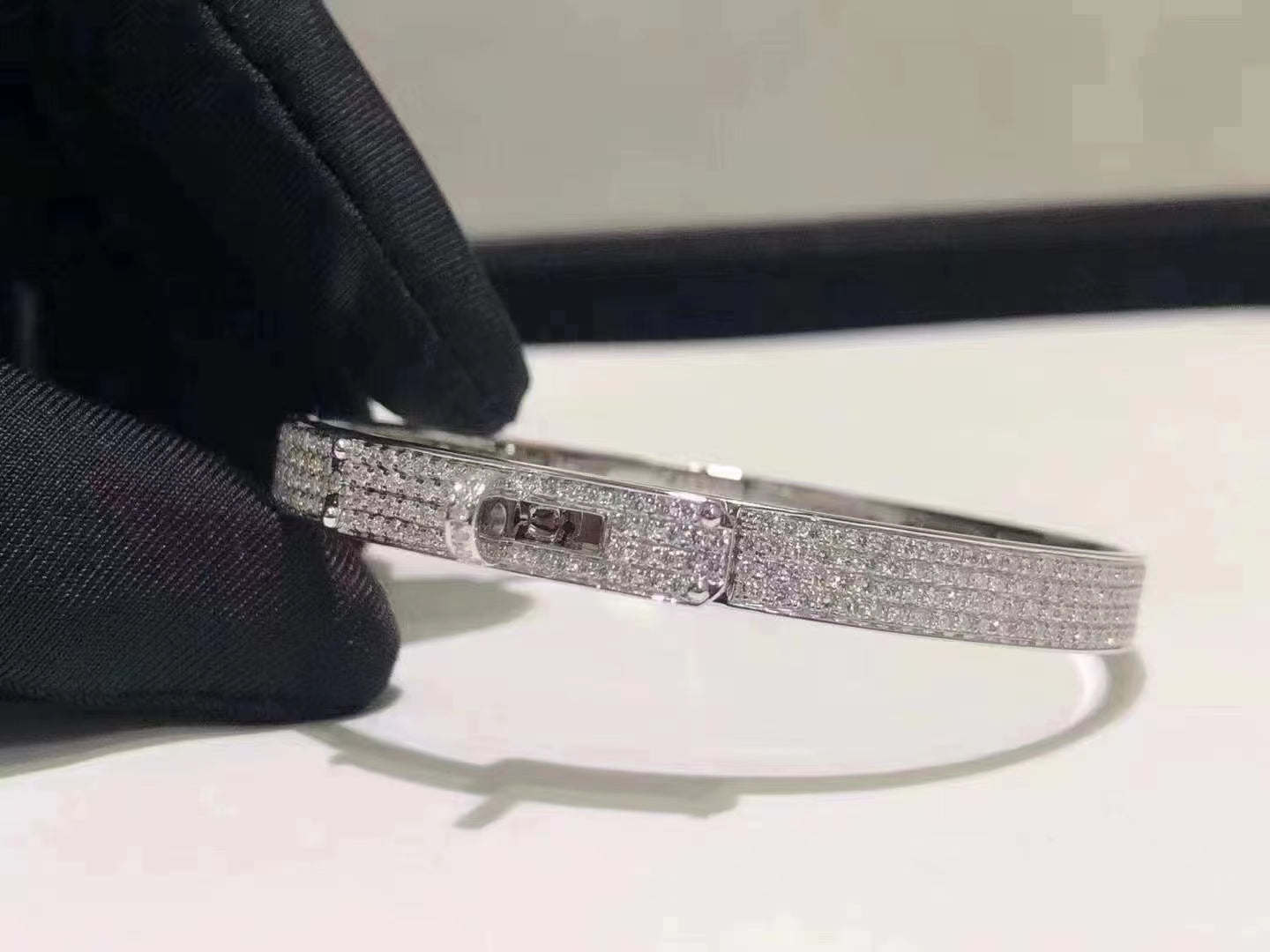 Miro HM KELLY BRACELET IN SILVER AND FULL PAVE DIAMOND
