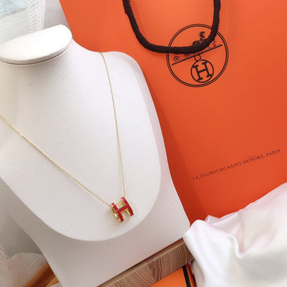Miro HM CLIC RED ENAMEL GOLD NECKLACE