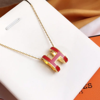 Miro HM CLIC RED ENAMEL GOLD NECKLACE
