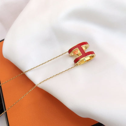 Miro HM CLIC RED ENAMEL GOLD NECKLACE