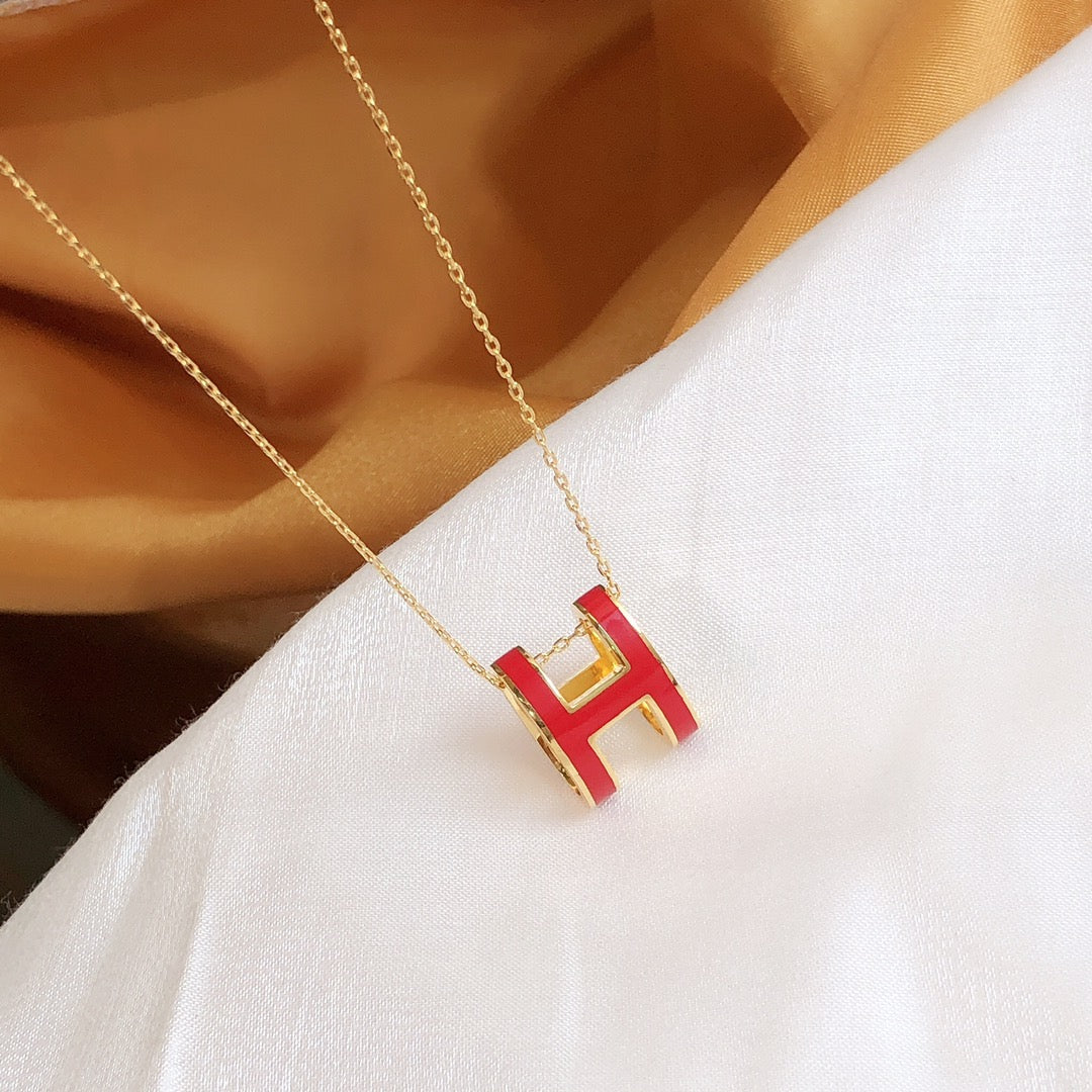 Miro HM CLIC RED ENAMEL GOLD NECKLACE