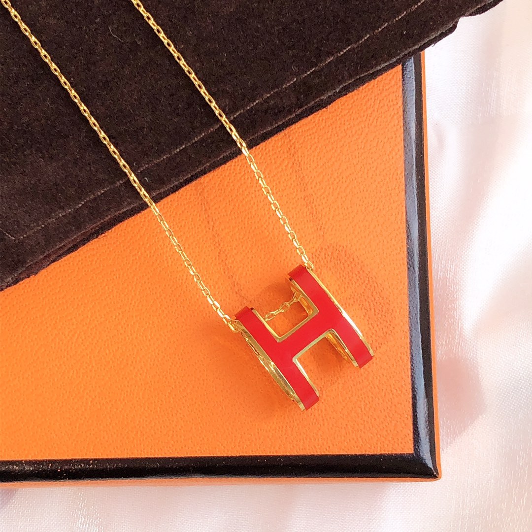Miro HM CLIC RED ENAMEL GOLD NECKLACE