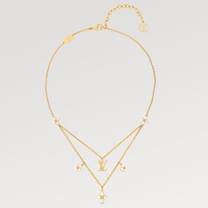 Miro FLOWERGRAM GOLD MOP DOUBLE ROW NECKLACE