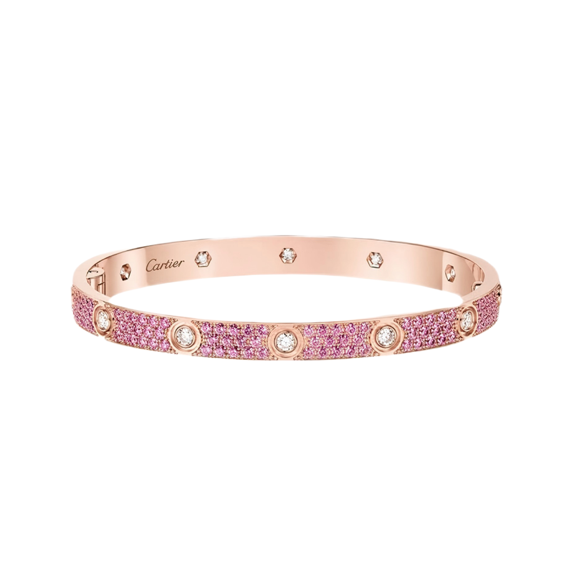 [Miro ] 2026 PAVE GEMSTONE LOVE BRACELET 6.1MM 10 DIAMONDS