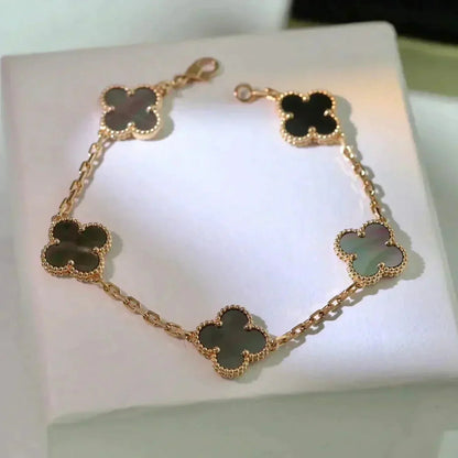 [Miro ]New CLOVER 5 MOTIF GRAY MOP BRACELET COLLECTION