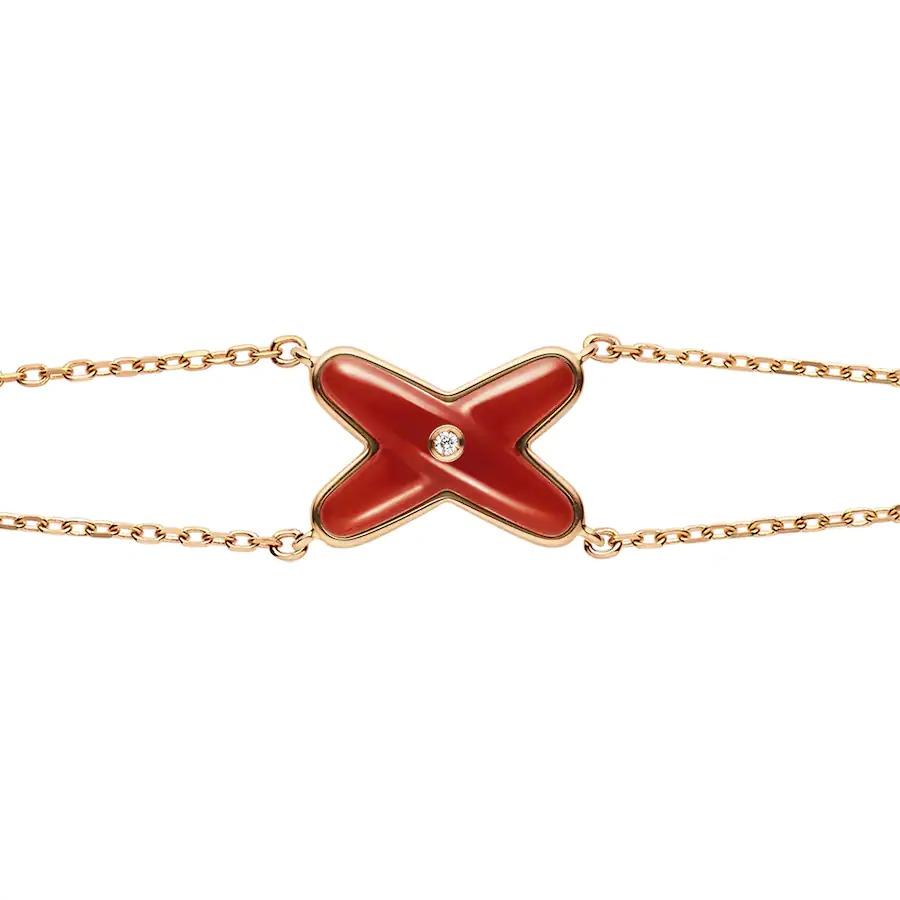 Miro JEUX BRACELET CARNELIAN PINK GOLD 1 DIAMOND