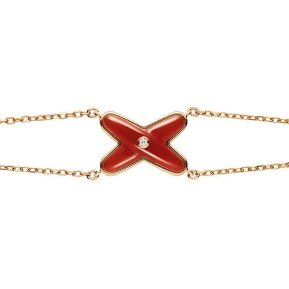 Miro JEUX BRACELET CARNELIAN PINK GOLD 1 DIAMOND