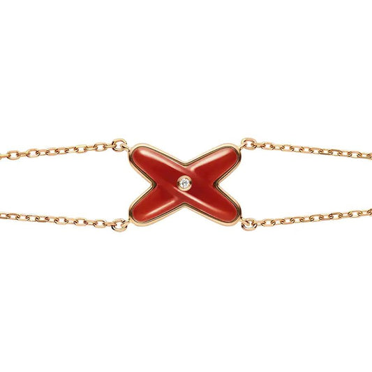 Miro JEUX BRACELET CARNELIAN PINK GOLD 1 DIAMOND