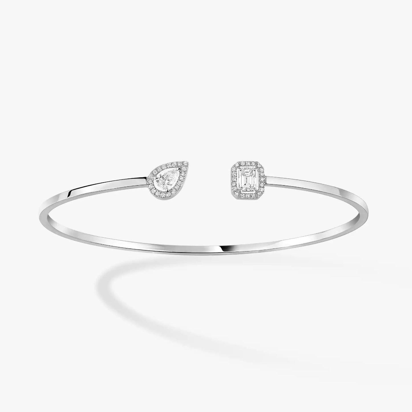 [Miro ] JONC FLEX MY TWIN TOI & MOI SILVER DIAMOND BRACELET
